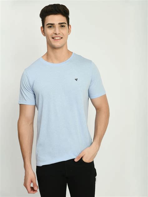 Buy Men's Basic Sky Blue Round Neck T-Shirt Online – SQUIREHOOD