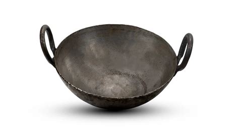 Seasoned Handmade Hammered Iron Kadai w/ Riveted Handles – Bakhli