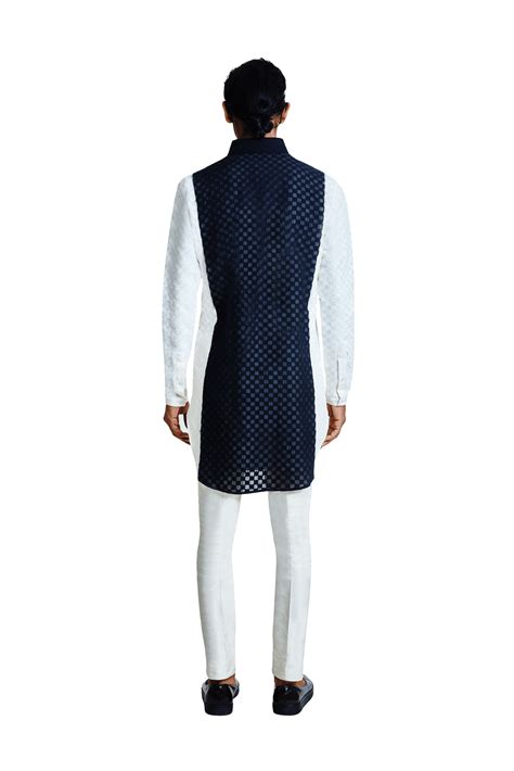 TRI GRID BLOCK KURTA – Kunal Rawal