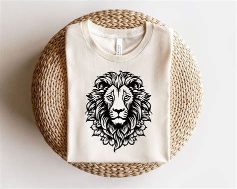 Floral Lion Head SVG: Stencil Cut File for Cricut - Etsy