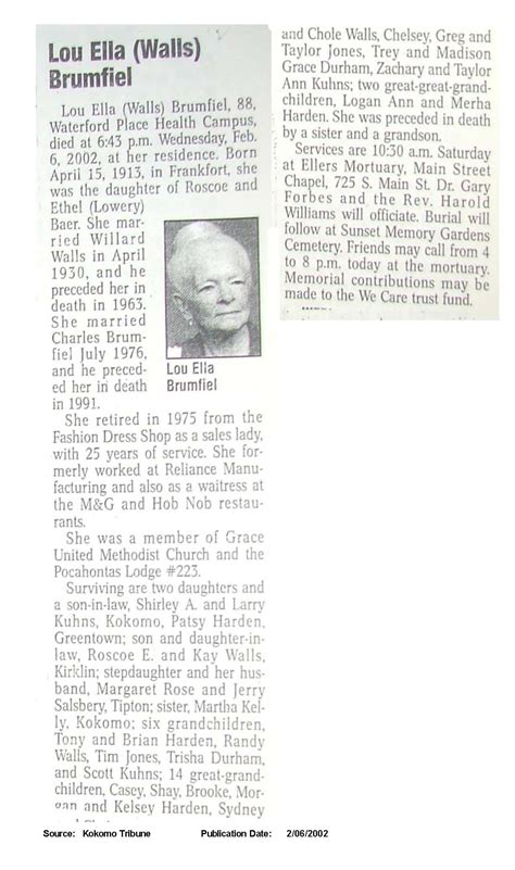 Kokomo Tribune Obituaries Kokomo Indianaad Center