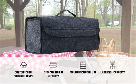 JVCV® Large Car Trunk Boot Organizer, Car Storage and Organizer Anti ...