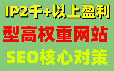 2022-05-26：打造IP2千以上盈利型高权重网站的SEO核心对策第三节_哔哩哔哩_bilibili