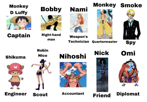 The Straw Hat crew’s names and roles in the crew based on my friend’s ...