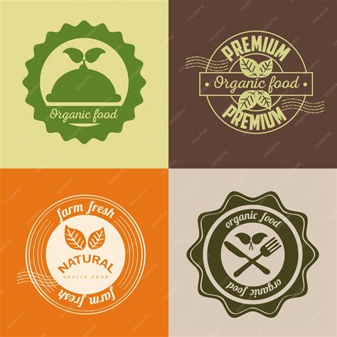 Premium Vector | Organic food, set labels and badges
