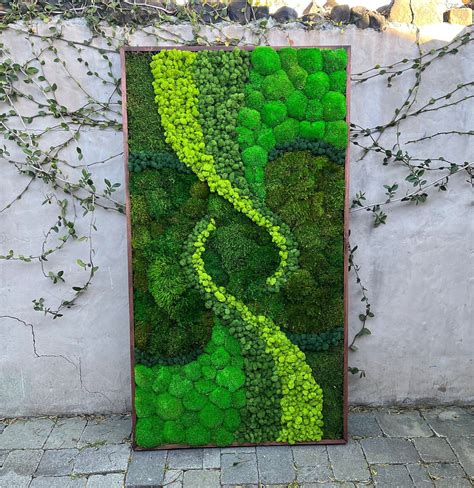 Modern Swirl Moss Wall Green Wall Art Preserved Moss Plant Wall Decor ...