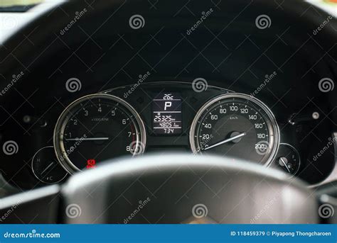 Dashboard of Mileage in Car, Speed Meter is Gauge that Measures and ...