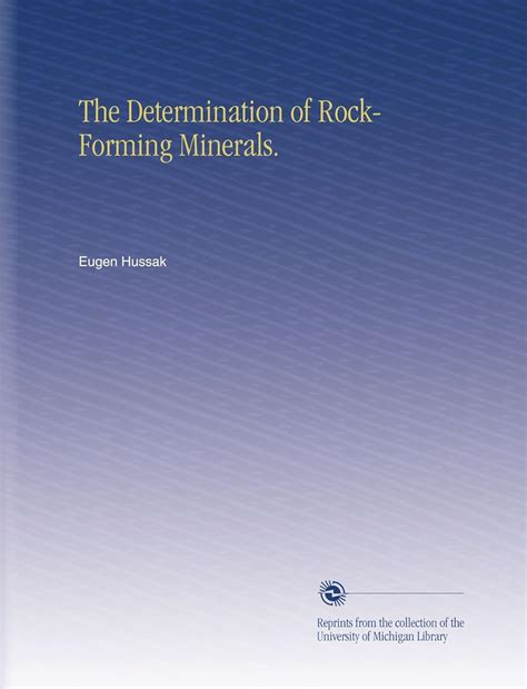 The Determination of Rock-Forming Minerals. : Amazon.in: Books