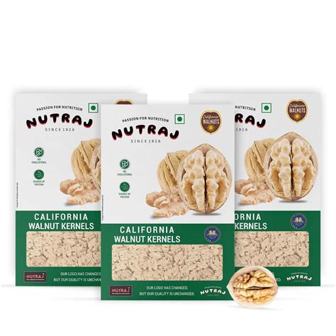 Nutraj California Walnut Kernels Without Shell, 750g (3 X 250g) | Pure ...