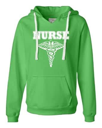 Buy Go All Out XX-Large Lime Womens Nurse Logo Deluxe Soft Hoodie at ...