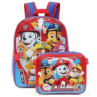 Nickelodeon Boys' Paw Patrol Backpack with Lunch (Chase Marshall Rubble ...