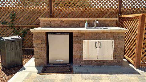 Outdoor Kitchen with Fridge, Sink and Counter Space | Backyard Kitchen