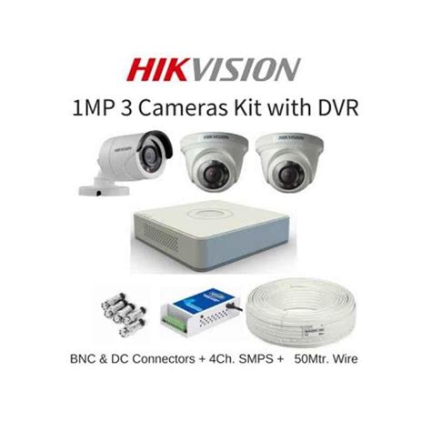 Buy Hikvision 3 Cameras 1MP with 4 Channel DVR Combo Kit - infernocart