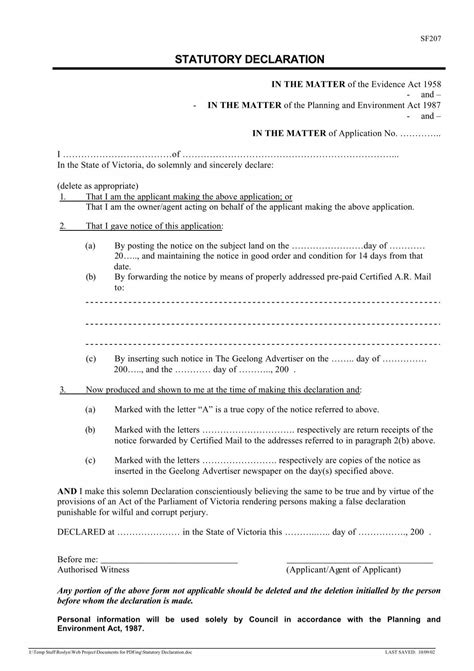 Image result for Statutory declaration Examples