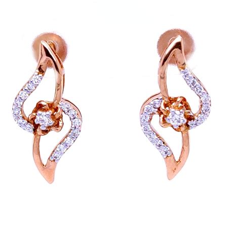 Buy quality Daisy pink diamond earring elongated in Bardoli