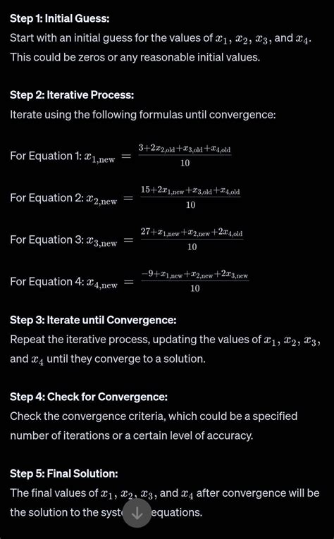 2 solving the following equation by gauss seidel method 10x1-2x2-x3-x4 ...