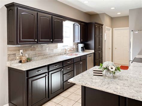 dark brown cabinets, espresso cabinets, espresso painted kitchen ...