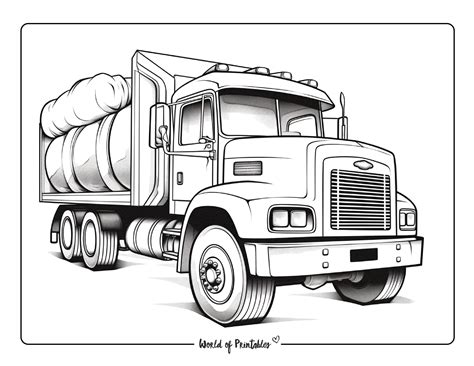 Coloring Pages Trucks Printable Full Page