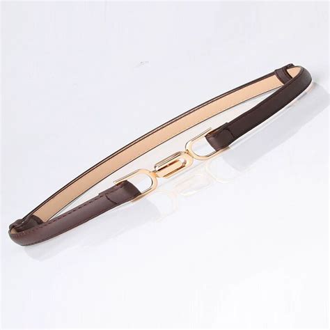 Minimalist Gold Clasp Skinny Brown Belt JLTHB0276