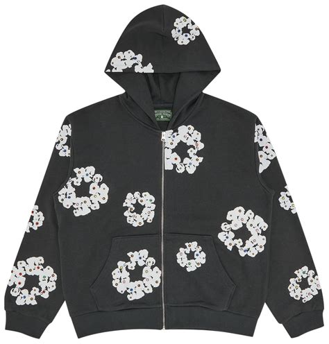 Buy Denim Tears Rhinestone Wreath Zip Hoodie 'Vintage Black' - 201 010 ...