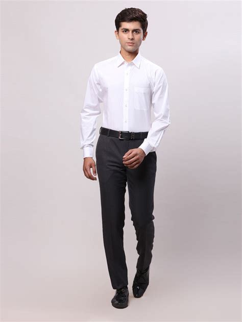 Raymond White Solid Slim Fit Cotton Formal Shirt – MyRaymond