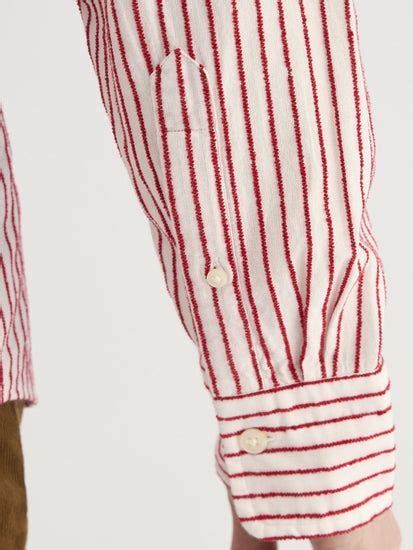 Shop Gant Men Red Regular Fit Striped Collar Neck Shirt Online
