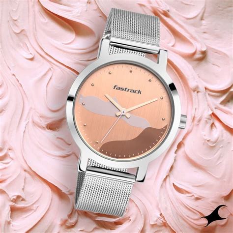 Buy Online Fastrack Bare Basics Quartz Analog Rose Gold Dial Stainless ...