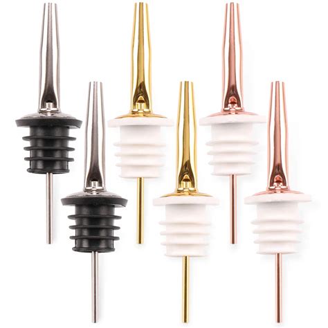 Buy H&S Stainless Steel Liquor Bottle Pourers for Oil & Wine Bottle - 6 ...