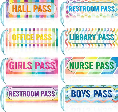 Amazon.com: BeYumi 8Pcs Watercolor Rainbow Magnetic Student Hall Passes ...