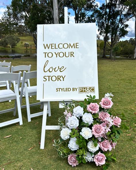 Acrylic Welcome Sign with Easel | Prop Hire & Co Sydney