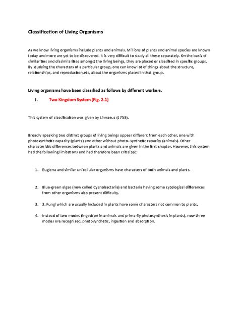 Classification of living organisms - Millions of plants and animal ...