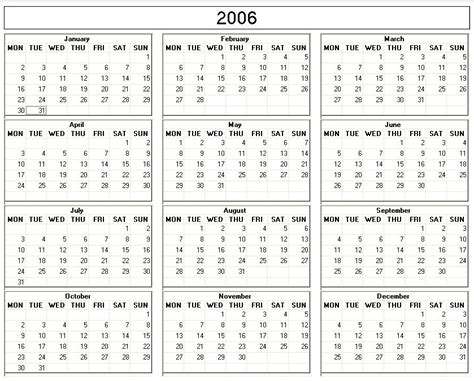 2006年日历表,2006年农历阳历表- 日历表查询