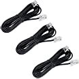 RIVER FOX 2C - 2 Meter RJ11 Telephone Modem Line Cable Wire Black (Pack ...