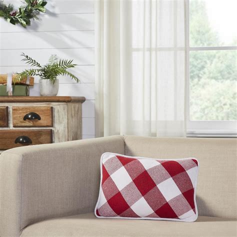 Annie Red Check Pillow 9.5x14 by April & Olive - VHC Brands