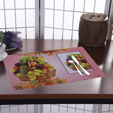Kuber Industries PVC 6 Pieces Dining Table Placemat Set (Pink ...