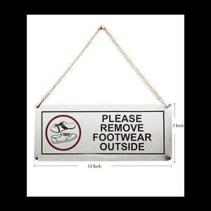 THW® Stainless Steel "PLEASE REMOVE FOOTWEAR OUTSIDE" Signage Board (5 ...