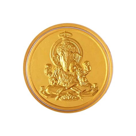 P.C Chandra Jewellers 24KT 999 Yellow Gold Ganesh-Inscribed Foil Coin ...