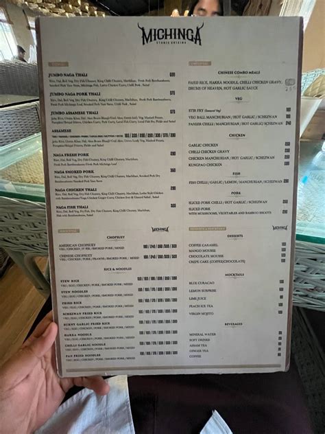 Menu at Michinga Restaurant, Guwahati, 175