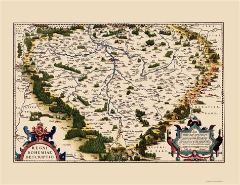 Historic Map - Bohemia Czech Republic - Ortelius 1573 - 23 x 29.84 - V ...