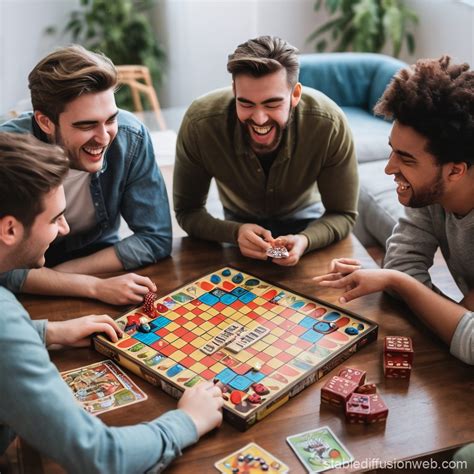 Board Game Night with Friends | Stable Diffusion Online