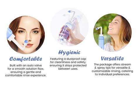 HANNEA 500Ml Neti Pot - Nose Wash System With Waterpulse - Nose Cleaner ...