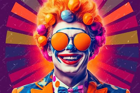 Premium Photo | A poster for the movie clown with orange sunglasses and ...
