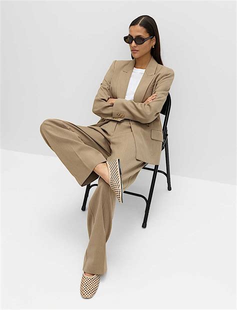 Buy Relaxed Straight Leg Trousers at Marks & Spencer