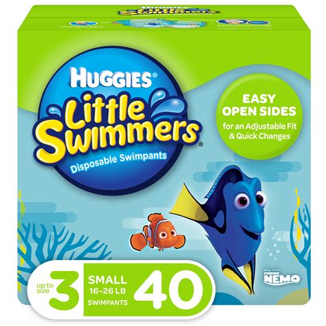 Huggies Little Swimmers Swim Diapers, Size 3 Small, 16-26 lb, 40 Ct ...