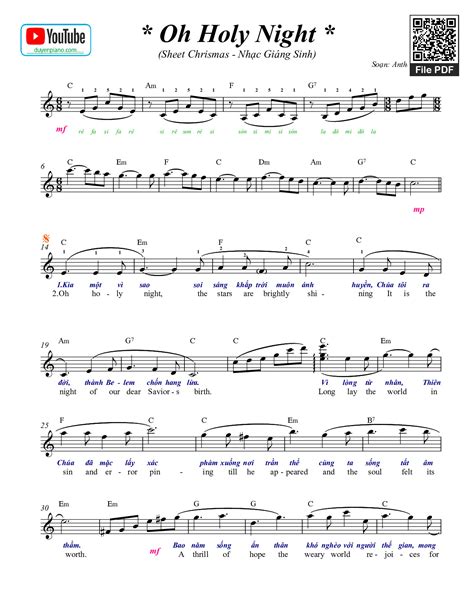 [Sheet] Chúa ra đời (Holy night) PDF lyrics & chords