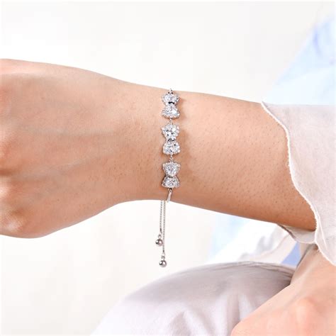 Jewellery Online - Premium Dainty Bows Silver Chain Bracelet | Nestasia