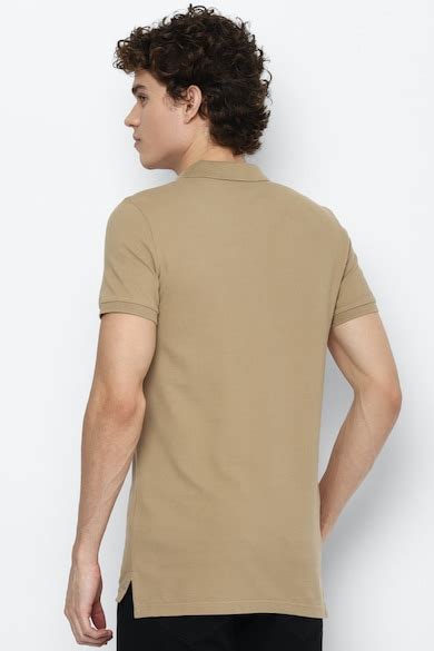 Buy American Eagle Men Beige Slim Flex Polo Shirt Online