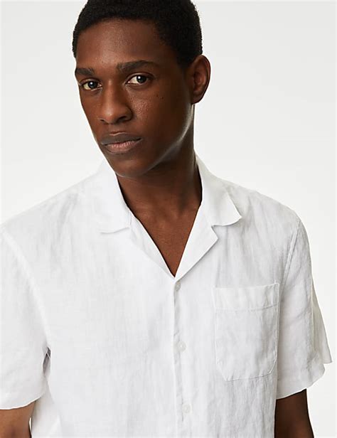 Buy Pure Linen Cuban Collar Shirt at Marks & Spencer