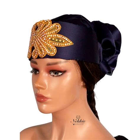 Zara Cap, Navy Blue Turban, Women Cap, African Headwear, Wedding Hat, Autogele, Fashion Cap ...