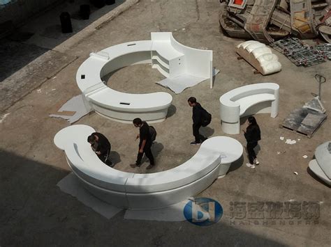 圆形弧形玻璃钢前台 - 深圳市海盛玻璃钢有限公司